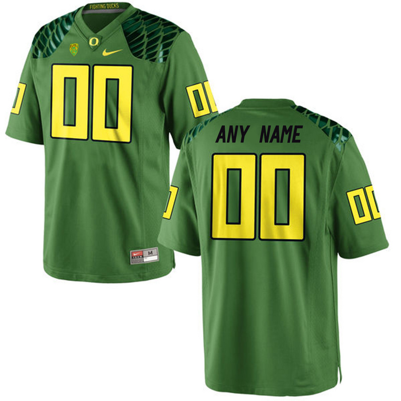 Men Oregon Duck Customized College Football Limited Jersey  Apple Green->->Custom Jersey